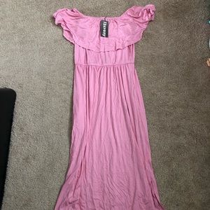 NWT i2crazy off shoulder ruffle maxi dress